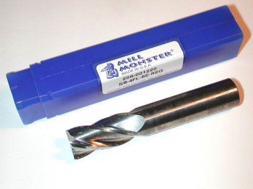 Nos mill monster usa 5/8&#034; 4 flute solid carbide end mill oal 3-1/2&#034; 206-1220 for sale