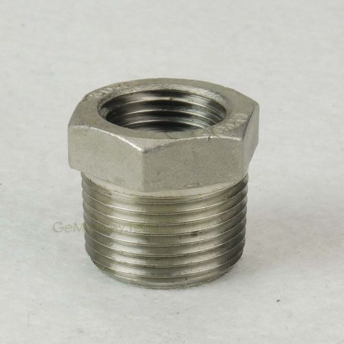 Hex bushing 304 stainless steel 1/2 x 3/4 npt pipe male-female thread reducer for sale