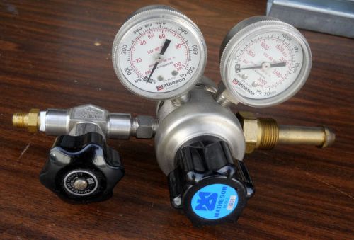Matheson compressed gas regulator dual gauge cga580 100psi 3000psi for sale