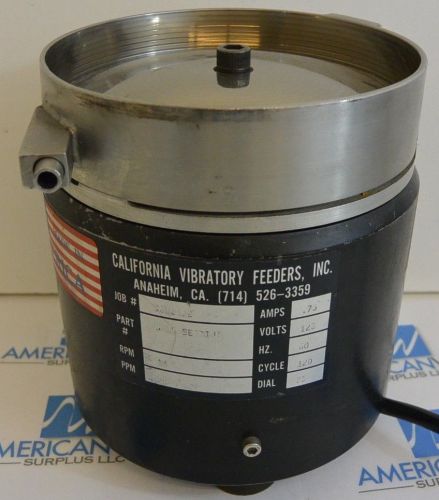 California Vibratory Feeders Ball Bearing 14 RPM 90 PPM .75 Amps 120v