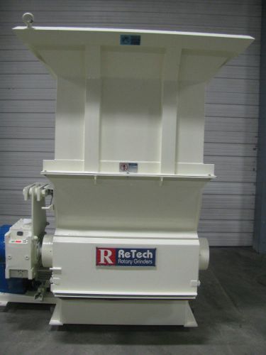 30 hp *vecoplan / retech* rg42/30 single roll rotary shredder w/ 22&#039; conveyor for sale