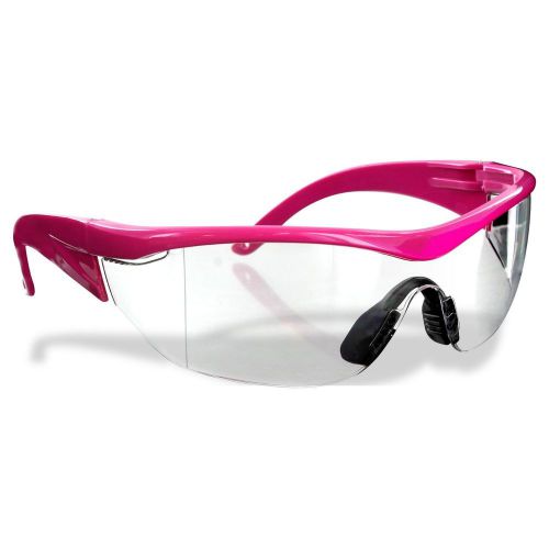 Safety Girl SC-282 Polycarbonate Navigator Safety Glasses, Clear Lens, Pink Fram
