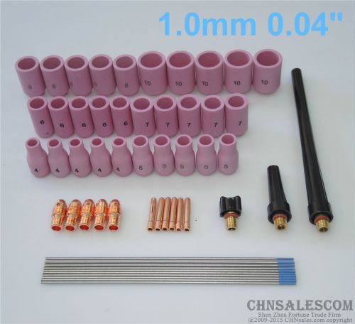 53 pcs tig welding kit for tig welding torch wp-9 wp-20 wp-25 wl20 1.0mm 0.04&#034; for sale