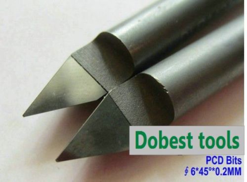 2pcs 45degree pcd diamond tools marble stone cnc carving tools 0.8mm for sale