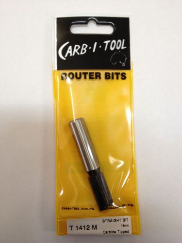 CARB-I-TOOL T 1412 M 12mm x  1/2 ” CARBIDE TIPPED STRAIGHT CUT ROUTER BIT