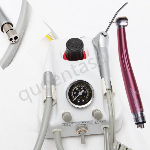 Dental portable turbine unit 4h + air water syringe high speed handpiece color for sale