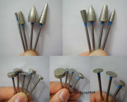20 x dental lab assorted diamond burs millers tooth drill jewelers 2.35mm new for sale