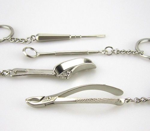 4pcs NEW Assorted KEYCHAINS Dentist Dental Lab Promo Great Gift