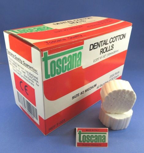 Dental Cotton Rolls Medium 3 Box / 6000 Pcs 1000 Grs TOSCANA
