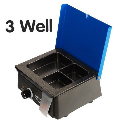 3 Well Analog Wax Melting Dipping Pot Heater Melter Dental Lab Equipment HOTSALE
