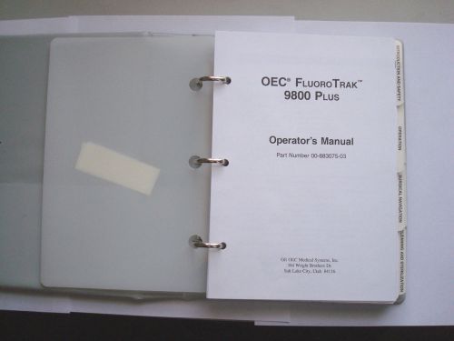 OEC Fluoro Trac 9800 Plus Operator Manual #00-883075-03
