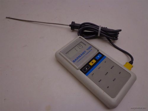 Barnant 100 j/k/t thermocouple thermometer 600-2820 err4 with probe for sale