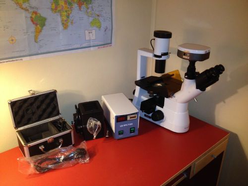 40x-1000x plan phase contrast culture inverted fluorescence microscope 5mp cam for sale