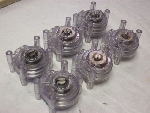 6 masterflex peristaltic pump heads model 7017-21 with stainless steel rotors for sale