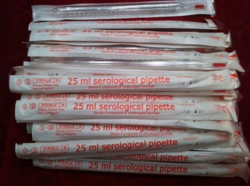 25mL Disposable Serological Pipets Pipette Sterile Individually Wrapped, 25 EACH
