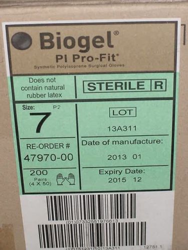 200 pair biogel pi pro-fit synthetic polyisoprene surgical gloves 47970 sz 7 new for sale