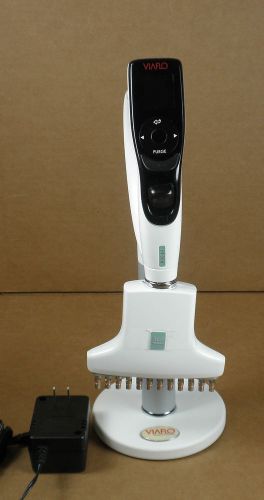 Viaflo electronic pipette 4633, 12-channel 10-300ul w/ stand &amp; charger *parts* for sale