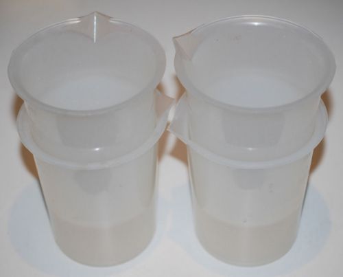 Set of  4 - 400 ml made in usa plastic graduated student beakers - science lab for sale