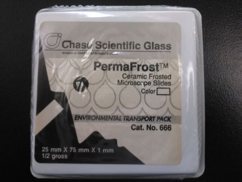Chase Scientific Glass Ceramic Frosted Microscope Slides, 72 Pcs 25x75x1mm