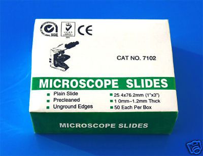 50 new glass microscope slides plain clear edges *uk* for sale