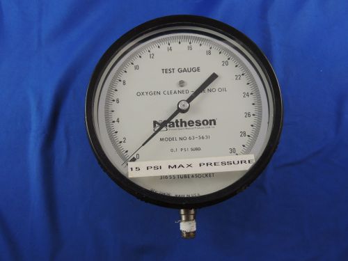 Matheson-Model No. 63-5631 Test Gauge Stainless Steel Nipple 30 PSIG