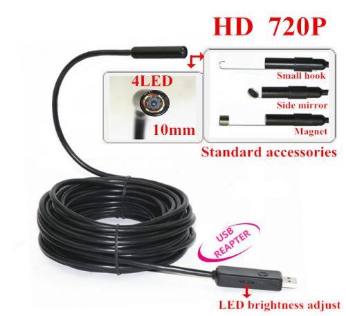 HD 720P 5M USB VIDEO INSPECTION ENDOSCOPE BORESCOPE SNAKE TUBE CAMERA WATERPROOF