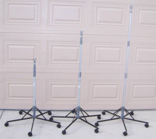 3 sharps pitch-it sr. 30002 portable iv pole stand telescopic &amp; collapsible for sale