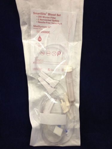 New lot of 10 alaris smartsite blood set ref 28080e 1 valve port unvented for sale
