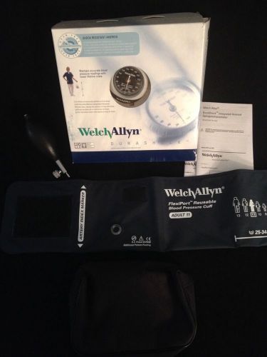 New welch allyn sphygmomanometer aneroid durashock adult cuff &amp; case ds45-11c for sale