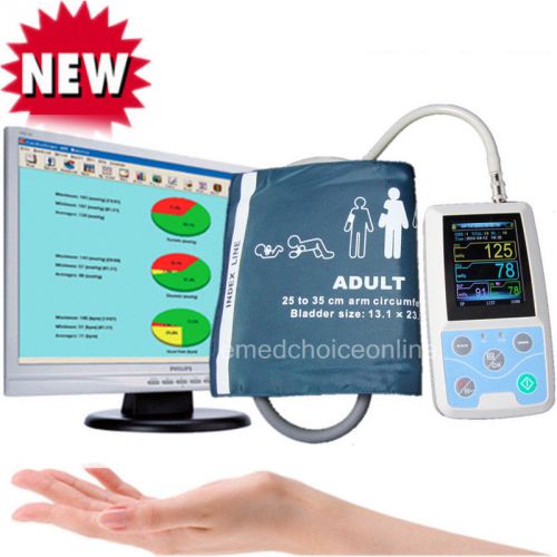 HOT Ambulatory 24-HOUR Blood Pressure ABPM +3 cuffs Holter NIBP MAPA Monitor