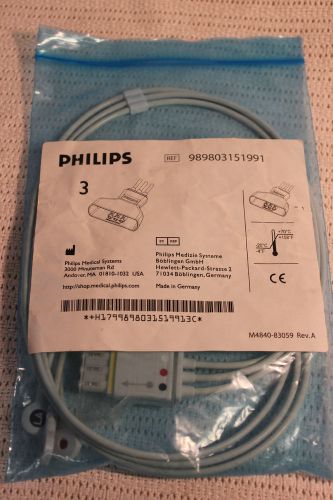 Philips ECG 3 Lead Set #989803151991 AAMI Shower Shield