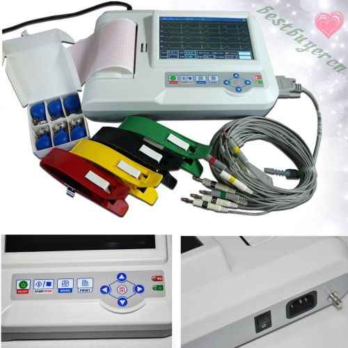 12-lead Portable Digital 6-channel Electrocardiograph ECG EKG Machine+Software
