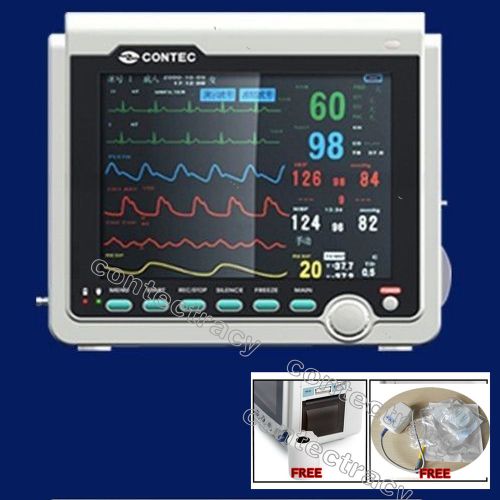 CE Vital Signs Patient Monitor ECG,NIBP,Spo2,Resp,Temp+ETCO2+Printer,8.4&#034; Color