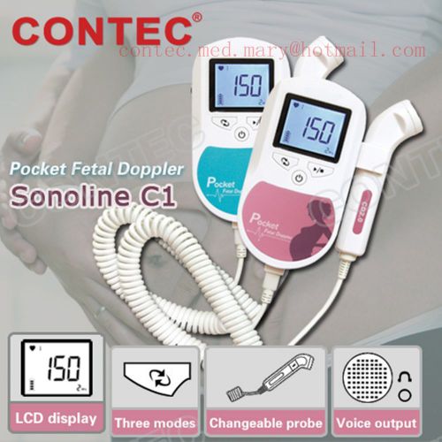 LCD Prenatal Pocket Fetal Doppler, Baby Heart Beat Monitor,3MHZ probe,PROMOTION