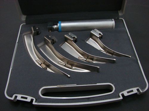Macintosh  Laryngoscope  Set Conventional - 4 blades 1 handle, English profile
