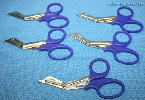 Sklar (5) Each 7.5&#034; Paramedic Bandage Scissors Blue German Stainless 11-1280