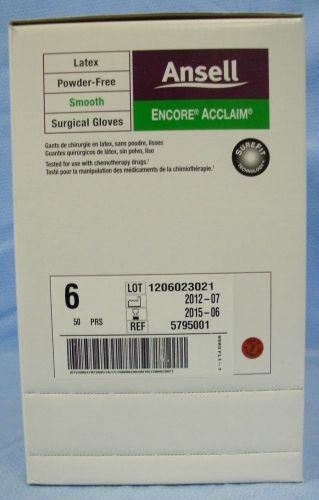 1 Box 50pr/pk  Ansell Encore Acclaim Latex Surgical Gloves #5795001