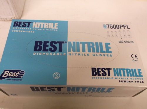 Lot of 10 best nitrile  7500pfl  powder free disposable gloves large  blue for sale