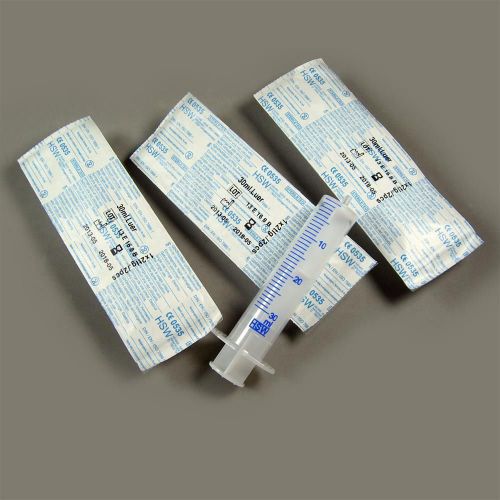 Syringe, 30ml, Poly, Sterile, Luer-Slip Tip, 3 pack