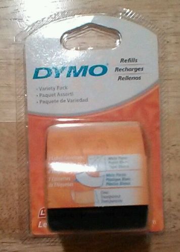 3 Pack DYMO Variety Pack Labels LetraTag Refills White Paper-Plastic-Clear 12331