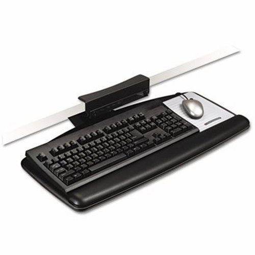 3m tool-free install knob adjust keyboard tray, platform, black (mmmakt65le) for sale