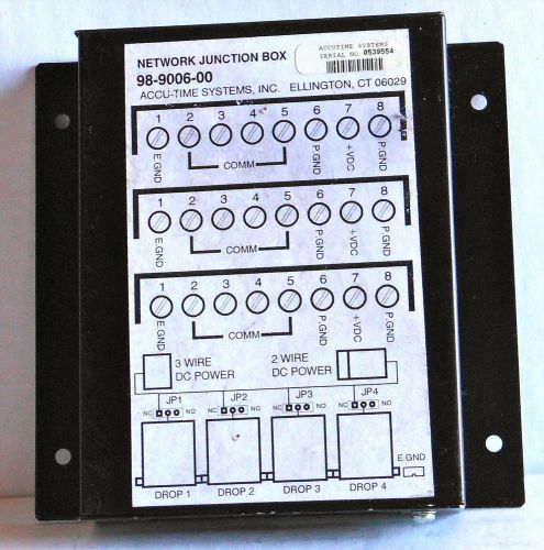 ACCU-TIME SYSTEMS ACCUTIME 98-9006-00 NETWORK JUNCTION BOX, FOR TIME CLOCK TIME
