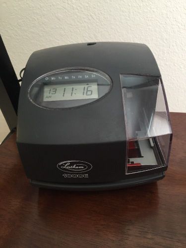 Lathem 1000E Digital Time Clock Recorder (No Key) w/ Power Supply