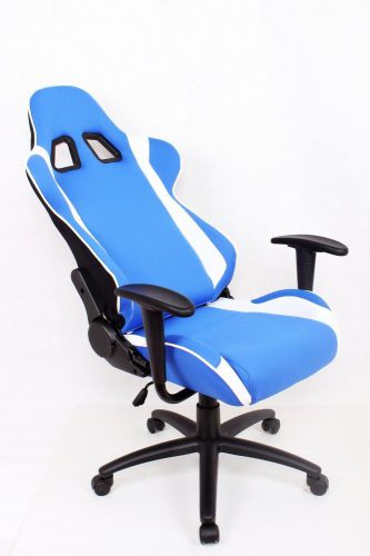 BRAND NEW Art Modern Racing Car Seat Office Chair Blue / White