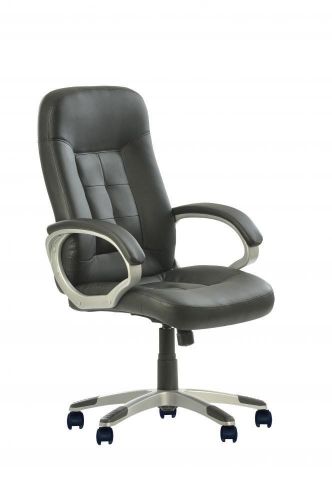 NEW  Leather High Back Executive Office Task Chair w/ Metal Base Computer Desk
