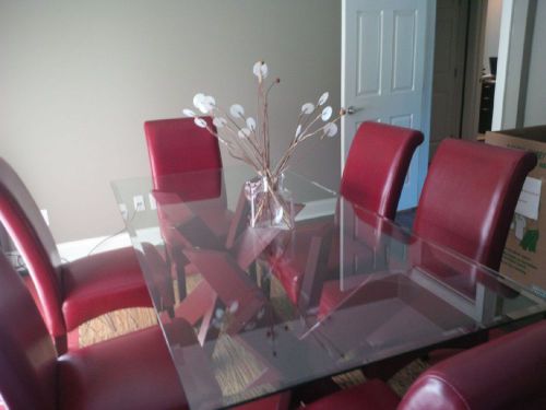 Conference table &amp; leather chairs for sale
