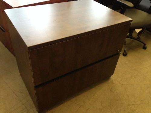 **2 DRAWER LATERAL SIZE FILE CABINET by TURNSTONE in WALNUT LAMIN w/LOCK&amp;KEY**