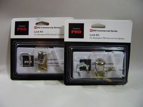 2 REALSPACE PRO Vertical File Cabinet Lock Kits 91000 commercial series