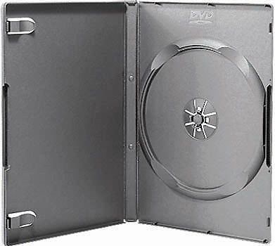50 STORAGE CASE - 14MM STANDARD SINGLE BLACK DVD CD with FULL CLEAR COVER - USED