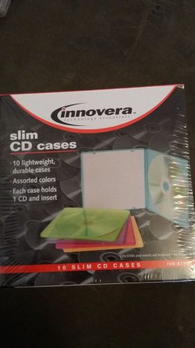 Innovera Technology Essentials Slim CD Cases - Set of 10 Slim CD Cases Assorted